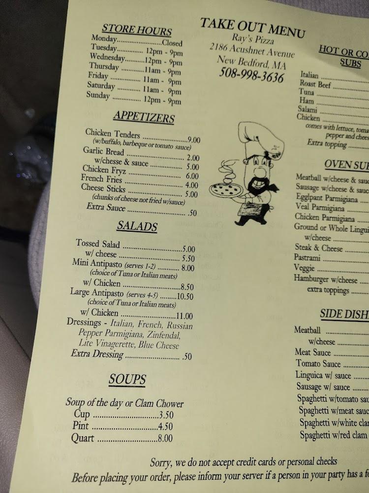 Ray's Pizza Menu image 3